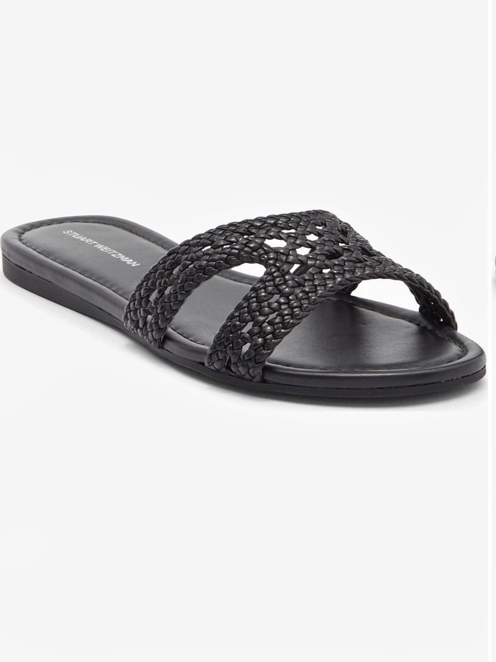 Stuart Weitzman Venice Slide Braided Sandals in Black 7